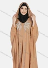 Wholesale Women's Vintage Islamic Muslim V Neck Bat Sleeve Rhinestone Kaftan Dress R999# - Liuhuamall