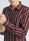 Wholesale Men's Fashion Striped Print Button Front Long Sleeve Shirt - Liuhuamall