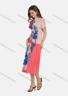 Wholesale Women's Elegant Mock Neck Floral Short Sleeve Chiffon Top 2-piece Set - Liuhuamall