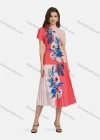 Wholesale Women's Elegant Mock Neck Floral Short Sleeve Chiffon Top 2-piece Set - Liuhuamall