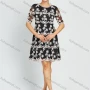 Wholesale Women's Elegant Short Sleeve Floral Embroidery Scalloped Hem Sequin Mesh Short Cocktail Party Dress preview