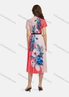 Wholesale Women's Elegant Mock Neck Floral Short Sleeve Chiffon Top 2-piece Set - Liuhuamall