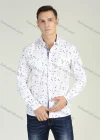 Wholesale Men's Long Sleeve Abstract Print Button Front Flap Pocket Casual Shirt - Liuhuamall