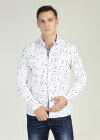 Wholesale Men's Long Sleeve Abstract Print Button Front Flap Pocket Casual Shirt - Liuhuamall