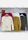 Wholesale Women's Casual Notched Neck Long Sleeve Slit Front Blouse - Liuhuamall