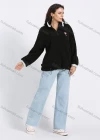 Wholesale Women's Casual Quarter Zip Stand Collar Embroidery Pullover Teddy Coat - Liuhuamall