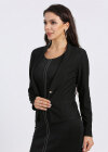 Wholesale Women's Casual Business One Button Ribbed Plain Cardigan - Liuhuamall