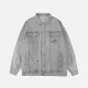 Men's Lapel Splash Ink Single Breasted Flap Pockets Casual Denim Jacket Gray Clothing Wholesale Market -LIUHUA