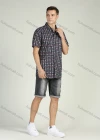 Wholesale Men's Short Sleeve Floral Print Button Front Casual Shirt - Liuhuamall