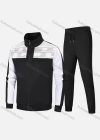 Wholesale Men's Athletic Workout Splicing Colorblock Stand Neck Zip Jacket & Elastic Waist Ankle Length Pants 2 Piece Set - Liuhuamall