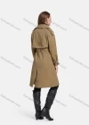 Wholesale Women's Lapel Double Breasted Mid Length Trench Coat With Buckle Belt - Liuhuamall