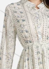 Wholesale Women's Casual Floral Print Button Front High Waist Midi Pleated Dress - Liuhuamall