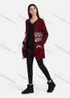 Wholesale Women's Casual Long Sleeve Open Front Snow Print Long Knit Cardigan - Liuhuamall