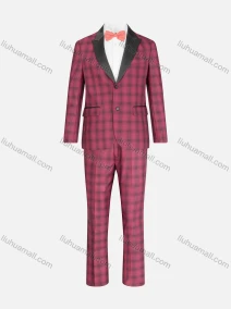 Wholesale Men's Fashion Plaid Print Lapel Contrast Single Breasted Pockets Blazer & Pants 2 Piece Suit Sets, LIUHUA CLOTHING WHOLESALE