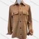 Wholesale Women's Casual Plain Corduroy Flap Pockets Buttons Down Long Sleeve Overshirt Copper Clothing Wholesale Market Liuhua