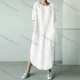 Wholesale 2026 Spring & Summer New Arrival, Round Neck Half Sleeve Loose Cotton Linen Dress, Casual Plus Size Women Dress, Slim Fi White Clothing Wholesale Market Liuhua