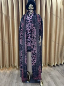 Wholesale Women's Casual Allover Abstract Print Tie Dye 3/4 Sleeve Long Cardigan With Belt 1601#, LIUHUA CLOTHING WHOLESALE