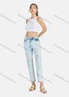Wholesale Women's Casual Ripped High Waist Straight Leg Ankle Length Jean - Liuhuamall
