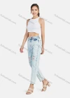 Wholesale Women's Casual Ripped High Waist Straight Leg Ankle Length Jean - Liuhuamall