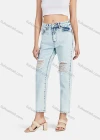 Wholesale Women's Casual Ripped High Waist Straight Leg Ankle Length Jean - Liuhuamall