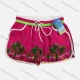 Wholesale Women's Vacation Contrast Tropical Print Drawstring Beach Shorts 2# Clothing Wholesale Market Liuhua