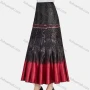 Wholesale Women's Casual Vintage Allover Print Colorblock High Waist Ruffle Hem Maxi Skirts preview