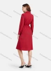 Wholesale Women's Plain Casual Button Front Long Sleeve Flared Hem Knee Length Shirt Dress - Liuhuamall