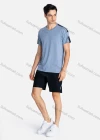 Wholesale Men's Sporty Crew Neck Breathable Contrast Reflective Stripes Quick Drying T-shirts - Liuhuamall