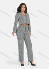 Wholesale Women's Business V Neck Single Breasted Blazer & Trouser Plaid 2-Piece Suit Set 9132-2# - Liuhuamall