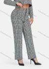 Wholesale Women's Business V Neck Single Breasted Blazer & Trouser Plaid 2-Piece Suit Set 9132-2# - Liuhuamall