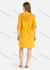 Wholesale Women's Casual Buttons Down Long Sleeve Drawstring Hooded Short Dress - Liuhuamall