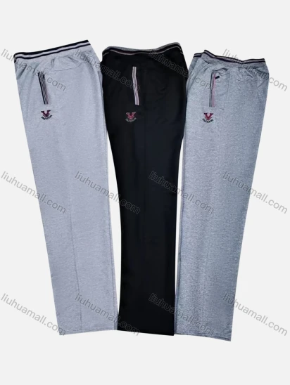 Wholesale Men's Casual Breathable Elastic Waist Pockets Pants Q023#