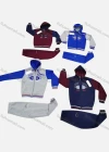 Wholesale Unisex Casual Hooded Pockets Zipper Jacket & Drawstring Sweatpants 2-piece Set 707# - Liuhuamall