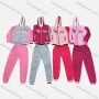 Wholesale Girls Casual Fuzzy Hooded Zipper Jacket & Sweatpants 2-piece Set 8816# preview