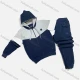 Wholesale Men's Casual Hooded Zipper Jacket & Sweatpants 2-piece Set RJ-2425# Navy Clothing Wholesale Market Liuhua