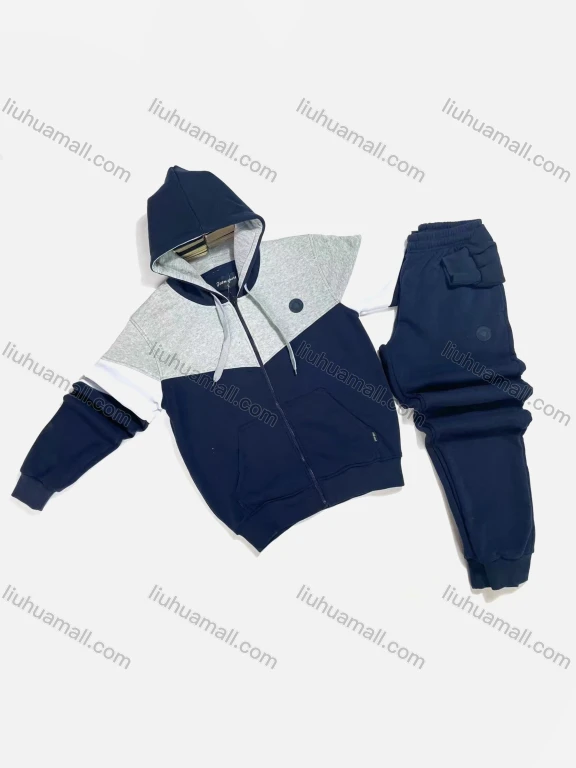 Wholesale Men's Casual Hooded Zipper Jacket & Sweatpants 2-piece Set RJ-2425#