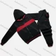 Wholesale Men's Casual Hooded Zipper Jacket & Sweatpants 2-piece Set RJ-2432# Black Clothing Wholesale Market Liuhua