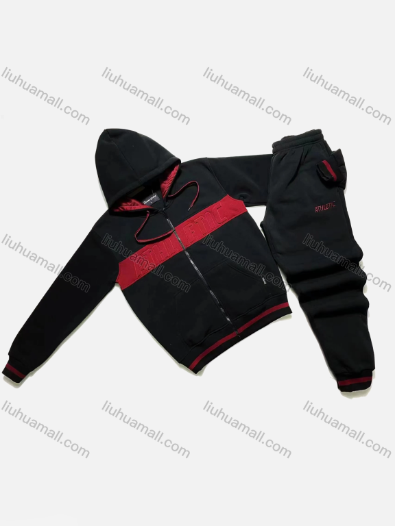 Wholesale Men's Casual Hooded Zipper Jacket & Sweatpants 2-piece Set RJ-2432#