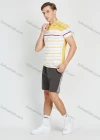 Wholesale Men's Casual Striped Colorblock Short Sleeve Polo Shirt - Liuhuamall