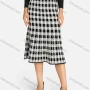 Wholesale Women's Casual Plaid Print Elastic Waist Midi Skirt 25600# preview