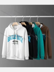 Wholesale Men's Casual Letter Print Long Sleeve Drawstring Hoodie 91#, LIUHUA CLOTHING WHOLESALE