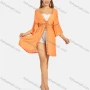 Wholesale Women's Casual 3/4 Sleeve Embroidery Hollow Out Tie Front Long Cardigan B112# preview