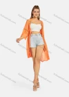 Wholesale Women's Casual 3/4 Sleeve Embroidery Hollow Out Tie Front Long Cardigan B112# - Liuhuamall