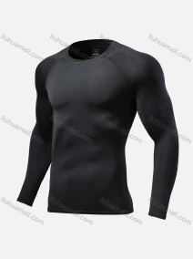 Wholesale Boy's Athletic Workout Round Neck Long Sleeve Compression Shirts 310#, LIUHUA CLOTHING WHOLESALE