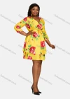 Wholesale Women's Casual Wrap V Neck Flower Print Lace Up Tiered Short Dress - Liuhuamall