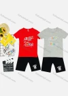Wholesale Boy's Casual Letter Print Round Neck Short Sleeve Tee & Shorts 2 Piece Set - Liuhuamall