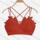 Wholesale Women's Sexy Criss Cross Crochet Guipure Lace Camisoles With Built-in Bra H607# Clothing Wholesale Market Liuhua
