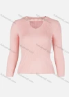 Wholesale Women's Plain Keyhole Neck Pearl & Rhinestone Decor Rib-knit Sweater - Liuhuamall