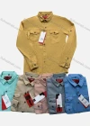 Wholesale Men's Casual Collared Long Sleeve Plain Button Down Denim Shirt - Liuhuamall