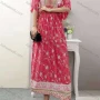 Wholesale Women's Boho V Neck Half Sleeve Floral Print Peplum Dress preview